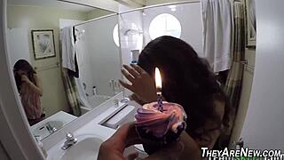 Teen rookie chokes on huge cock before massive facial blast!!