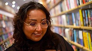 peachie garcia plays slutty librarian riding gibby the clown's cock