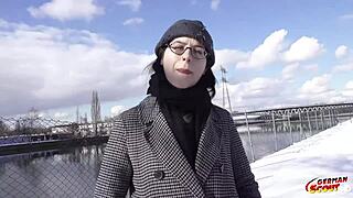german pawg melli venom glasses picked up for berlin casting fuck