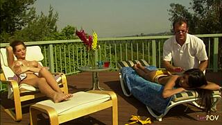 Small Tits Lesbian Heats Up During Friend's Massage And Outdoor Licking