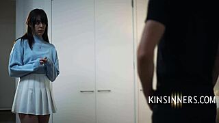 ever thought about keeping it taboo with shy brunette in miniskirt at cinema?