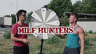 Petite tattooed German milf bends over kitchen table for hardcore fucking and big tits bounce