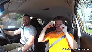Fake Driving Instructor's Friend Deepthroats Blonde in Classroom?