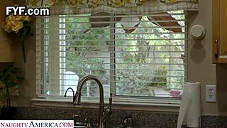 I can't resist Mrs Dearmond's big tits on my huge cock