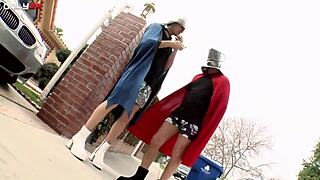 Veronica Rayne's Outdoor Double Penetration Facial Squirting