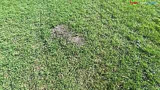 fall vibes hit so i strip naked outdoors for dirty talk masturbation and barefoot foot play part 1