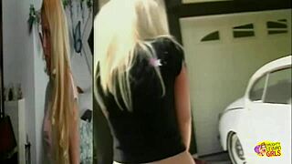god this blonde lesbian slut's pussy throbs as strapon pounds her bent over outdoors craving that creampie orgasm 💦😩
