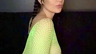 Nadia diamo shakes her sexy latina petite ass in fishnets slow motion twerk compilation