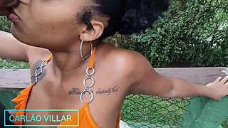 Hot Brazilian Brunette Deepthroats Monster Cock Submissively