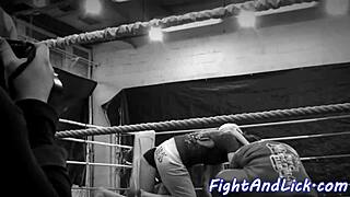 lesbian babes wrestle then switch to hot sixtynine play 😏👭