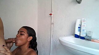 perverted hermanastra sucks my cock in stepmom's shower 😈 homemade russian taboo deepthroat riding creampie mess!!