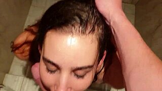 Man this dumb whore chokes on deepthroat facefuck after piss facial slaps and spits everywhere