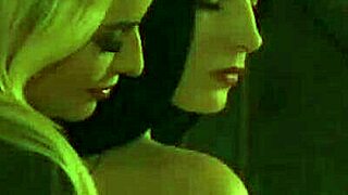 tied up blonde big tits lesbian slave gets groped hard by femdom madame