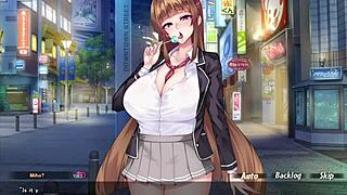 Old man teased by schoolgirl's big tits and ass in hentai black book?