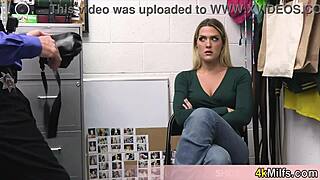 blonde milf housewife caught shoplifting... cop fucks her tits on cctv! 😂👮‍♂️🍑