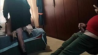 Stepdad and friend rip clothes and fuck my wet pussy together