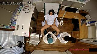 Tampa Uni Exam: Lilly Hall Spreads in Latex for Nurse Humiliation