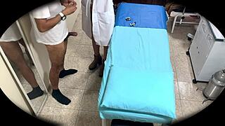 spying latina babe orgasms bent over in hospital cam