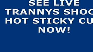 hot shemale blasts massive self facial cumshot straight into her own mouth