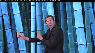 Is This Sexy Brunette Weather Girl Ripping Clothes For Public Outdoor Striptease Teasing Nude Undressing?