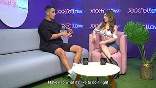 hot interview turns into wild threesome with latina milf maxx betancur kissing frenzy