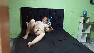 i catch my latina stepmom fingering her shaved pussy in secret