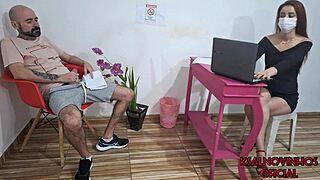 Exposing Cock For Public Jerk-Off Right In Front Of Watching Receptionist?