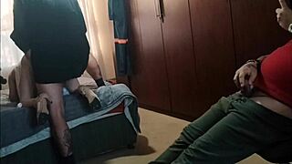 Stepdad and friend rip clothes and fuck my wet pussy together