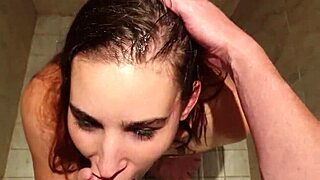 Man this dumb whore chokes on deepthroat facefuck after piss facial slaps and spits everywhere