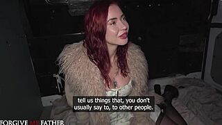 latvian redhead eva ray unchained from chastity belt for rough public doggystyle pickup