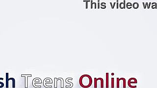 hot british phone engineer strokes massive cock all over her uniform