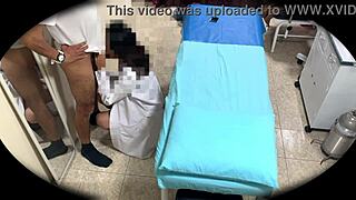 spying latina babe orgasms bent over in hospital cam