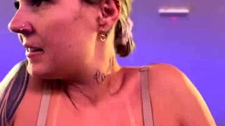 got so hot at gym sweat dripping down my wet pussy tan lines everywhere