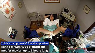 Tampa Uni Exam: Lilly Hall Spreads in Latex for Nurse Humiliation