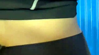 after workout this hottie sneaks to crowded bathroom for pussy licking orgasm creampie and ass munch