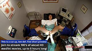 Tampa Uni Exam: Lilly Hall Spreads in Latex for Nurse Humiliation