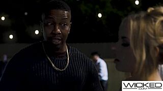 Blazing threesome erupts as inked brunette devours blonde's hot pussy while riding double cocks wildly!