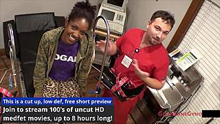 lotus lain spreads for patient's pov in humiliating latex exam