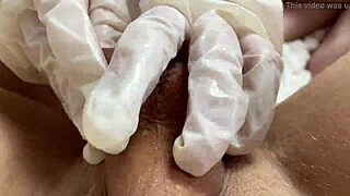 Feel My Russian Teen Nurse's Latex Gloves Massaging Your Balls!