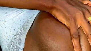 Skinny Ebony Gives Sloppy Deepthroat Before Anal Creampie