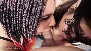 two chubby bbw latina milfs with huge tits and asses give sloppy blowjobs then i fuck 'em hard