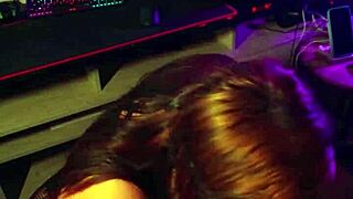 My chubby big tits roommate spots me gaming but begs for quickie doggystyle pounding her tight brazilian pussy