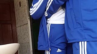 big ass latina schoolgirl caught fucked doggystyle bathroom classmate creampie