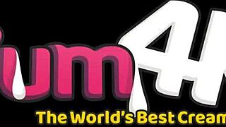 Blonde slut stretches tight pussy missionary for huge creampie loads