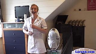 Euro Milf Nurse Fingers Pussy And Sucks Cock!