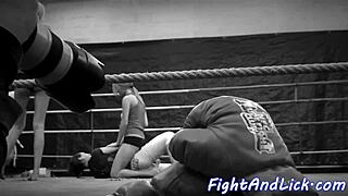 lesbian babes wrestle then switch to hot sixtynine play 😏👭