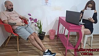 Exposing Cock For Public Jerk-Off Right In Front Of Watching Receptionist?