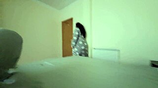 horny cheating wife in maid outfit takes friend's creampie doggy