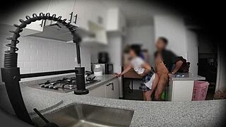 colombian latina nympho neighbor caught on hidden cam doggystyle skirt up