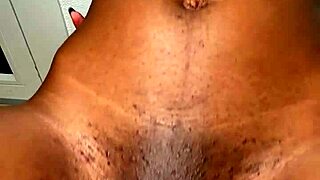 Pure joy creampieing my tiny ebony wife's tight pussy on this chair